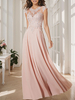 Robe de mère de mariée robe cocktail mariage col rond manche court haut en dentelle jupe en mousseline de soie