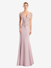 Robe de mère de mariée robe de cocktail mariage col V manche courte zip sur dos