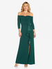Robe de mère épaules dénudées manches 3/4 ligne a fendue sur le devant longueur cheville robes dinvitées de mariage