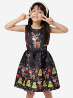 Robe de Noël noire Polyester Déguisement Costumes de vacances de Noël