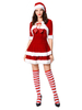 Robe de Noël pour femme Chapeau en velours rouge Cape Polyester Motif de Noël Costumes de vacances de Noël