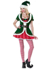 Robe de Noël pour femme Chapeau en velours vert Polyester Motif de Noël Costumes de vacances