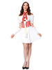 Robe de Noël pour femme Gants en fibre de polyester blanc Rayures de polyester Costumes de vacances de Noël