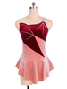 Robe De Patinage Bordeaux Velours Coréen Color Block Dance Costumes