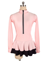 Robe de Patinage Costumes de Danse Bicolore Polyester Rose