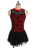 Robe de patinage Costumes de danse en dentelle polyester noire