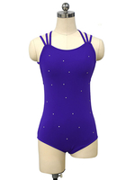 Robe De Patinage Costumes De Danse Polyester Bleu