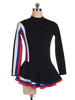 Robe De Patinage Noir Polyester Rayures Costumes De Danse