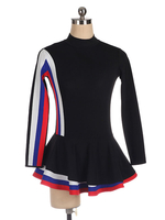 Robe De Patinage Noir Polyester Rayures Costumes De Danse