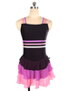 Robe De Patinage Noir Polyester Rayures Costumes De Danse