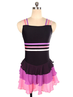 Robe De Patinage Noir Polyester Rayures Costumes De Danse