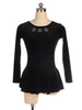 Robe De Patinage Noir Velours Coréen Manches Longues Costumes De Danse