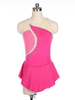 Robe De Patinage Rose Polyester Costumes De Danse Bicolore