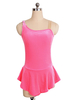 Robe De Patinage Rose Velours Coréen Costumes De Danse Sans Manches