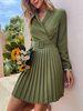 Robe de Patineuse Courte Femme à Col Revers avec Manches Longues Coupe Cintrée Bas Evasée Blazer Femme