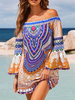 Robe de plage Boho à manches longues et épaules dénudées Dashiki