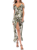 Robe de plage imprimée sans manches à bretelles