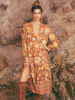 Robe de plage surdimensionnée à imprimé floral à manches longues et col en V