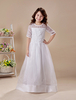 Robe de première communion en organza blanc brodé