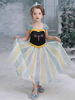 Robe de princesse congelée Anna en mélange de coton pour enfants Cosplay Déguisements Halloween