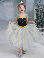 Robe de princesse congelée Anna en mélange de coton pour enfants Cosplay Déguisements Halloween