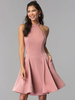 Robe de retour rose 2022 Robe de fête de graduation serrée en tissu satiné court coupé en satin
