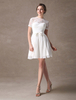 Robe de érémonie A-ligne en chiffon ivoire plissé avec nœud sur la ceinture Milanoo
