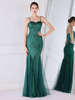 Robe De Soirée À Bretelles Longue Sirène Paillettes Dos Nu Robe Semi-Formelle Sexy