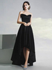 Robe de soirée à la mode cocktail A-ligne asymétrique sans bretelles sans manches robe noire de reconstitution historique