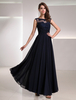 Robe de soirée 2021 Robe de soirée A-ligne bleue marine foncée avec dentelle Robes pour les invités de mariage