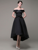 Robe de soirée 2021 Robe de soirée asymétrique Organza a-ligne de hors-la-épaule Sash Bow robe de bal a-line Milanoo