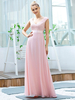 Robe de soirée A-ligne col en V corsage en dentelle -parole longueur sans manches dos nu polyester robes de dîner formelles