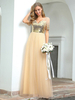 Robe de soirée A-ligne col en V dentelle dos nu-parole longueur robes de dîner formelles