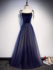 Robe de soirée A-ligne Conçu Décolleté Tulle Longueur Sol Robes de Soirée Sociale Personnalisation Gratuite