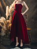 Robe de soirée A-ligne décolleté en cœur -parole longueur sans manches lacets noeuds Satin mat Social Pageant Robes