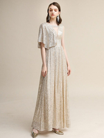 Robe de soirée A-ligne Halter Satin mat Longueur ras du sol Robe à sequins Robe de soirée formelle