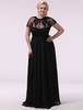 Robe de soirée A-ligne noire avec applique à col roulé Robes pour les invités de mariage Milanoo