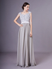 Robe de soirée argentée A-ligne sur lépaule Robe mère