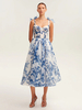 Robe De Soirée Bleu Ciel Clair Bretelles Nœuds Col En Cœur Robe Semi-Formelle Mi-Longue