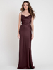 Robe de soirée bordeaux A-ligne col en cœur sans manches dos nu élastique tissé satin longueur cheville plissée formelle robes de dîner