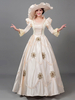 Robe De Soirée Champagne Rétro Costumes Volants Robe En Polyester Déguisement Marie Antoinette Tunique Vintage Femme Mascarade Robe De Bal
