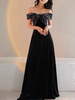 Robe de soirée col bateau paillete au sol robe cérémonie femme