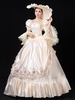 Robe De Soirée Costumes Rétro Blanc Écru Costume De Marie Antoinette Femme Dentelle Volants Polyester Tunique Robe Chapeau Vintage 18ème Siècle Déguisement