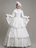 Robe De Soirée Costumes Rétro Blancs Volants Robe En Polyester Marie Antoinette Déguisement Tunique Vintage Femme Robe De Bal
