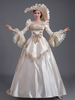 Robe De Soirée Costumes Rétro Champagne Volants Chapeau En Polyester Tunique De Style Européen Pour Femme Marie Antoinette Déguisement Robe De Bal De Soirée