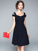 Robe de Soirée Courte Femme Eté Sexy avec Bretelles à Col V Coupe Cintrée Bas Evasée Robe de Patineuse