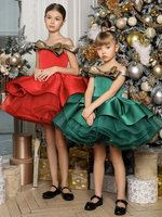 Robe de soirée de Noël pour fille robes doccasion spéciale sans manches à volants