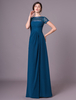 Robe de soirée en chiffon bleu marine foncé avec dentelle Milanoo