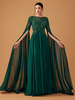 Robe de soirée en mousseline de soie longueur au sol col en V perles robe de concours social