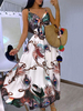 Robe de Soirée en Mousseline Femme Longue Femme avec Manches Longues Amples avec Epaule Dénudée Coupe Cintrée Bas Evasée Unicolore Robe Longue